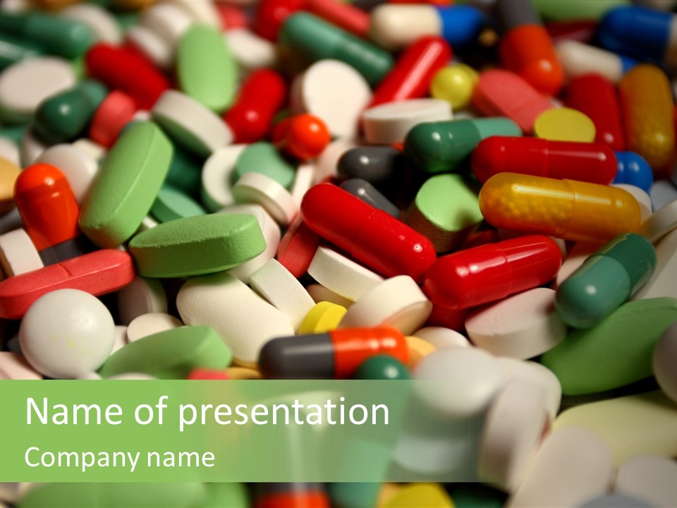 Close Up Colorful Medicine PowerPoint Template