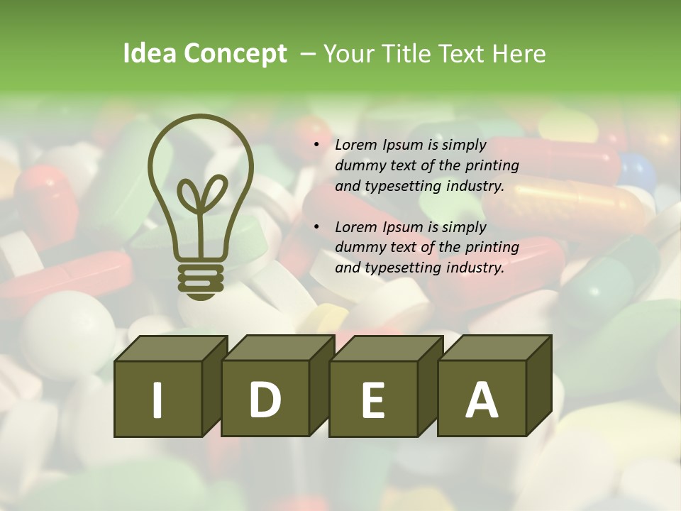 Close Up Colorful Medicine PowerPoint Template