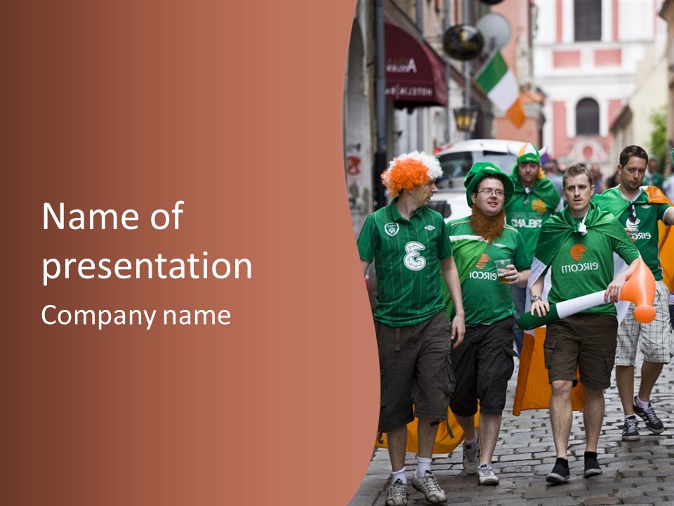 Orange Men Ireland PowerPoint Template