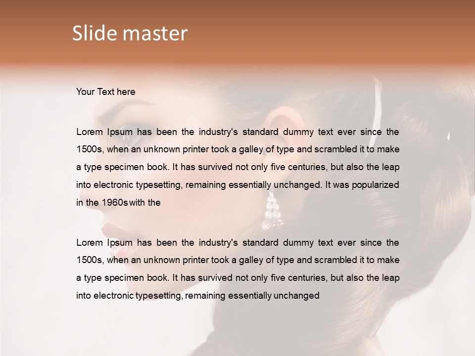 Brunette Eyelashes Beautiful PowerPoint Template