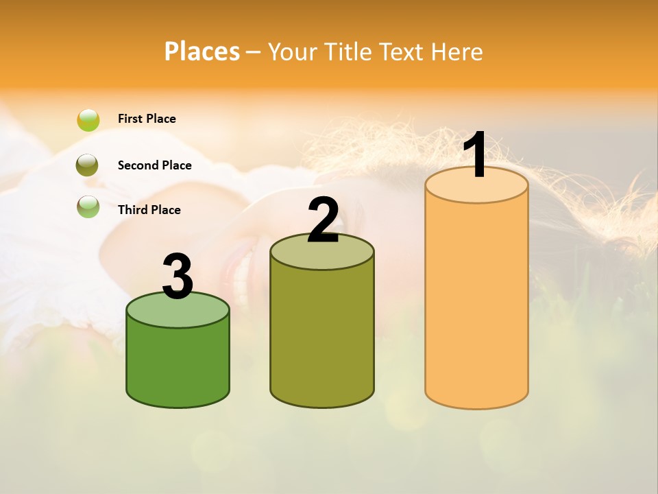 A Beautiful Young Woman Laying In The Grass PowerPoint Template