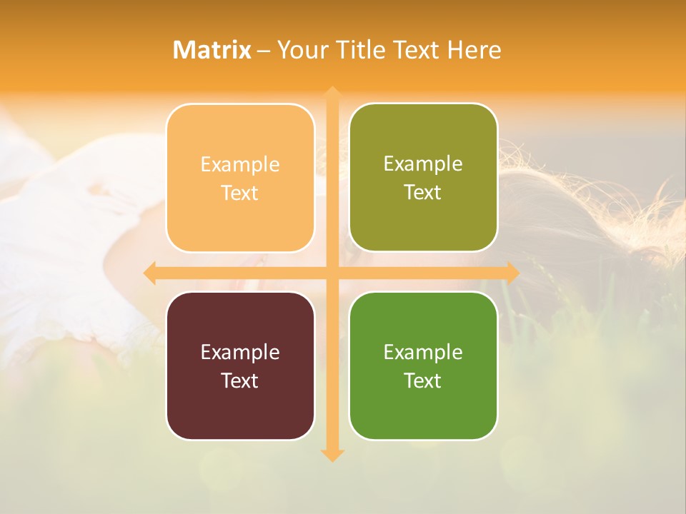 A Beautiful Young Woman Laying In The Grass PowerPoint Template