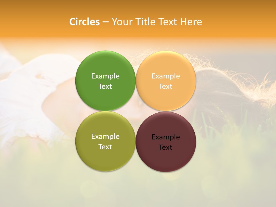 A Beautiful Young Woman Laying In The Grass PowerPoint Template