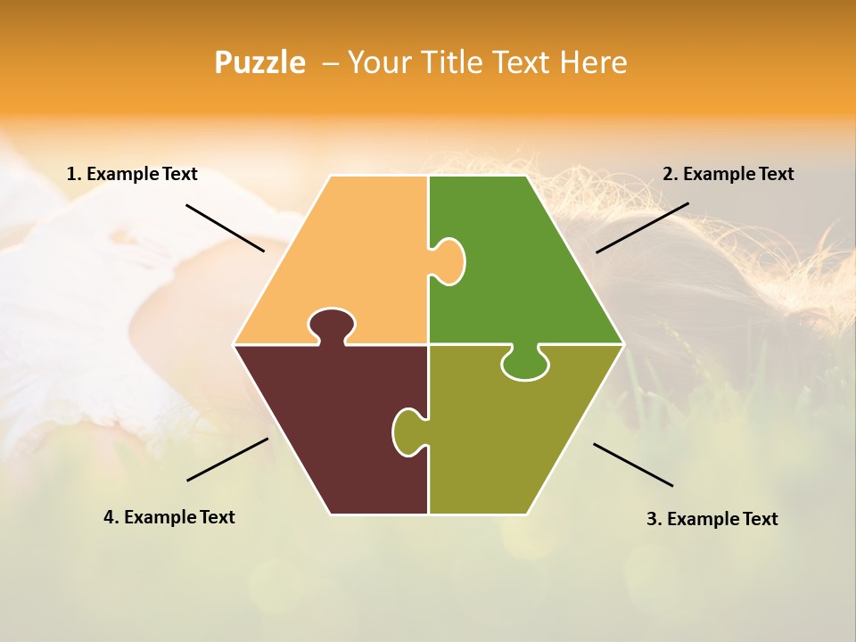 A Beautiful Young Woman Laying In The Grass PowerPoint Template