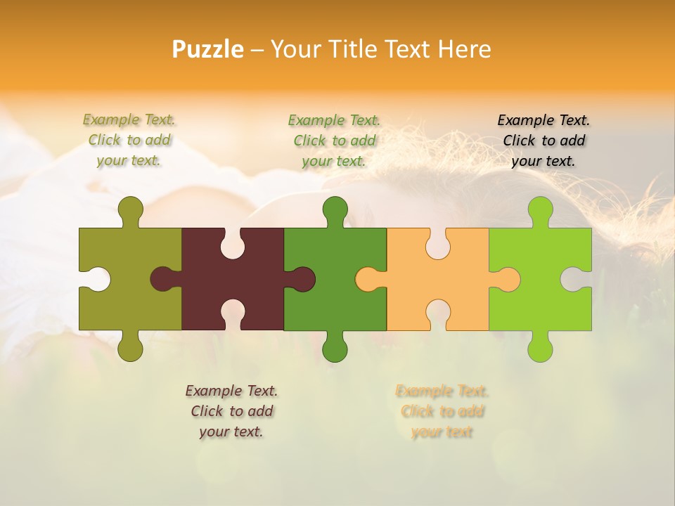 A Beautiful Young Woman Laying In The Grass PowerPoint Template