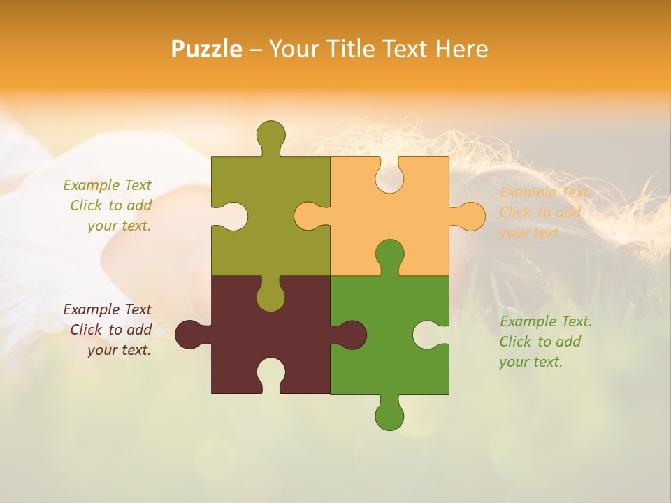 A Beautiful Young Woman Laying In The Grass PowerPoint Template