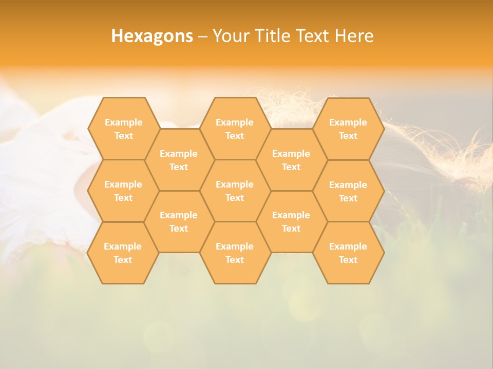 A Beautiful Young Woman Laying In The Grass PowerPoint Template