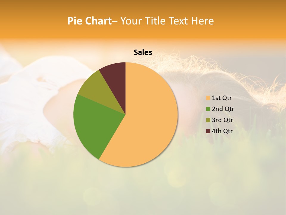 A Beautiful Young Woman Laying In The Grass PowerPoint Template