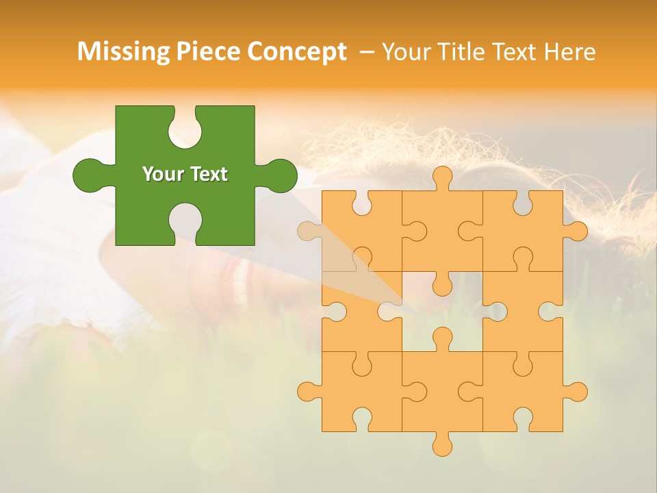 A Beautiful Young Woman Laying In The Grass PowerPoint Template