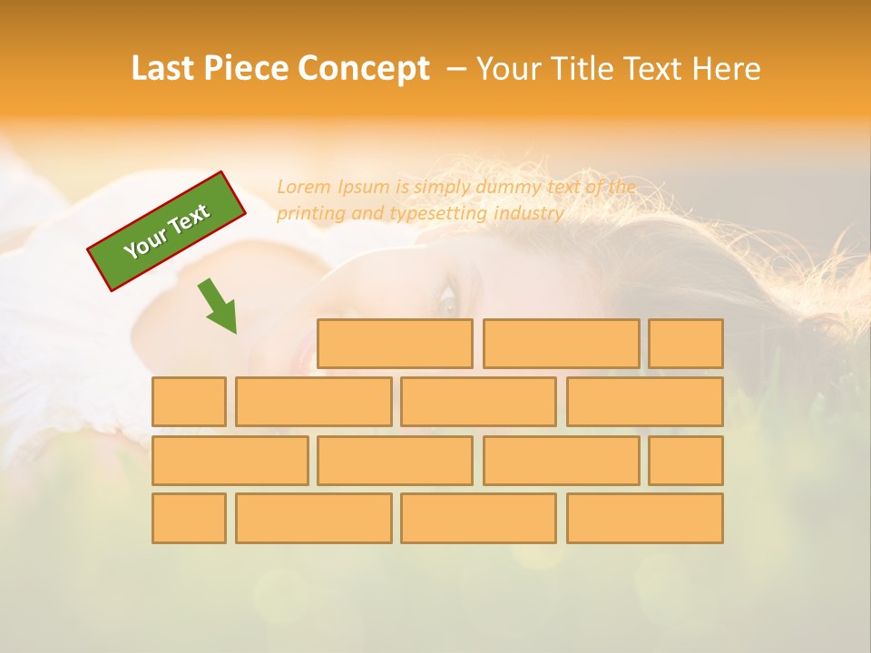 A Beautiful Young Woman Laying In The Grass PowerPoint Template