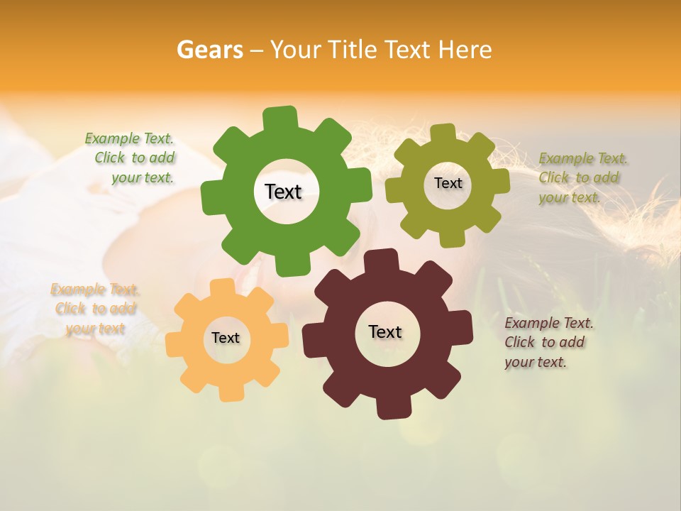 A Beautiful Young Woman Laying In The Grass PowerPoint Template