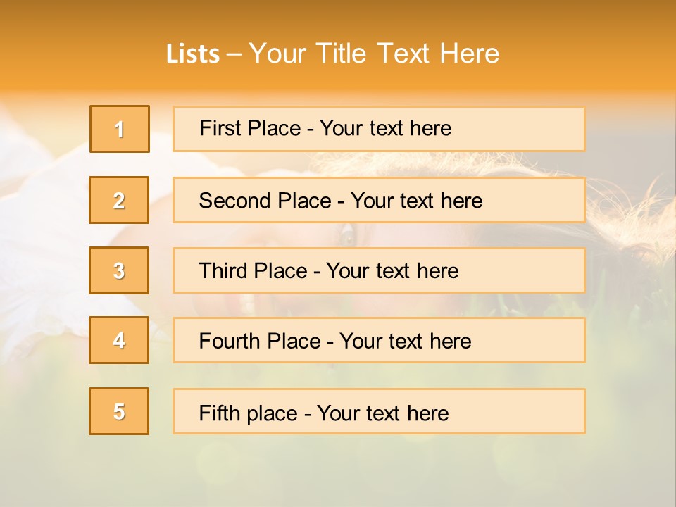 A Beautiful Young Woman Laying In The Grass PowerPoint Template