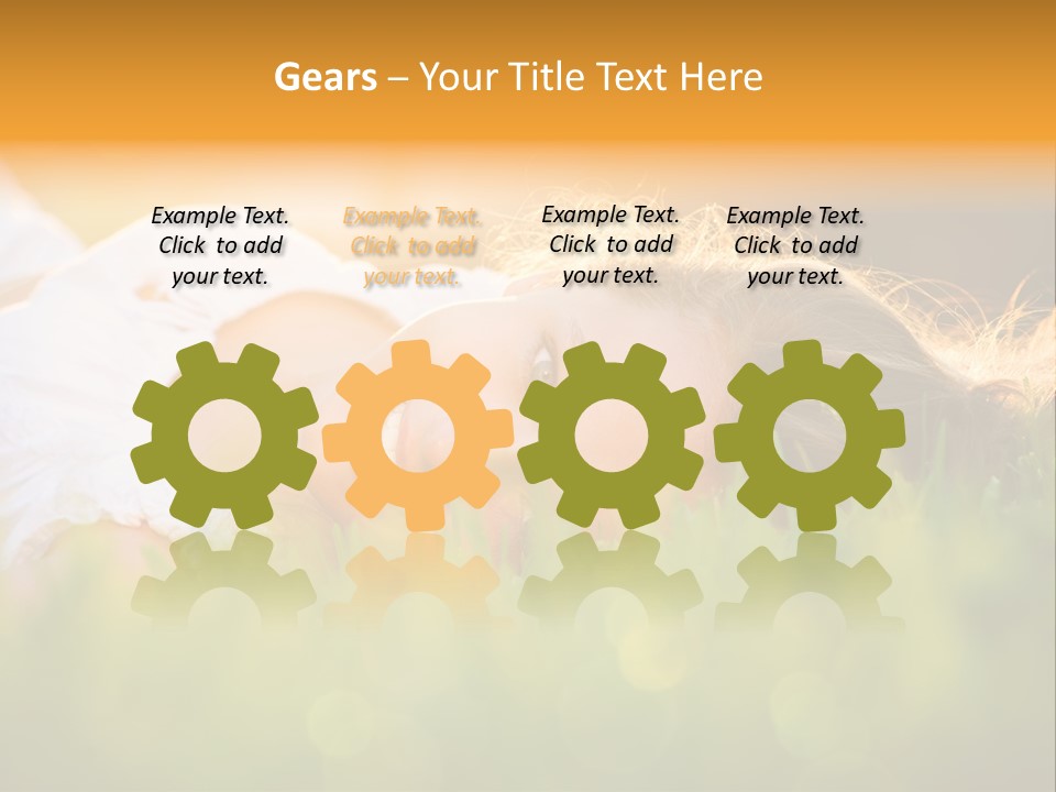 A Beautiful Young Woman Laying In The Grass PowerPoint Template