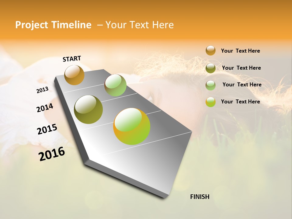 A Beautiful Young Woman Laying In The Grass PowerPoint Template