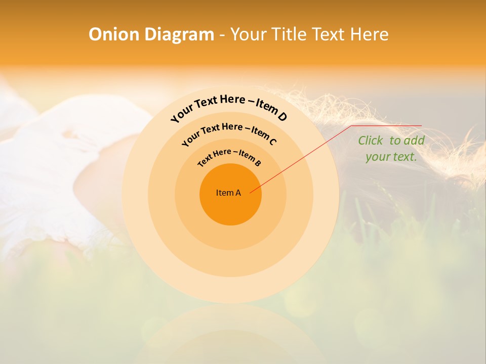 A Beautiful Young Woman Laying In The Grass PowerPoint Template