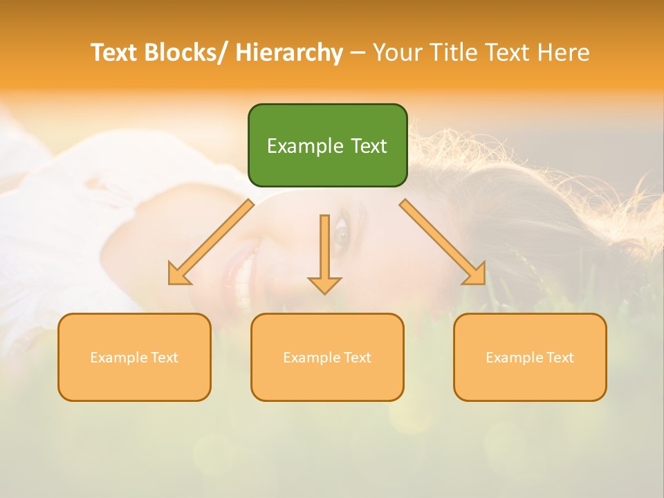 A Beautiful Young Woman Laying In The Grass PowerPoint Template