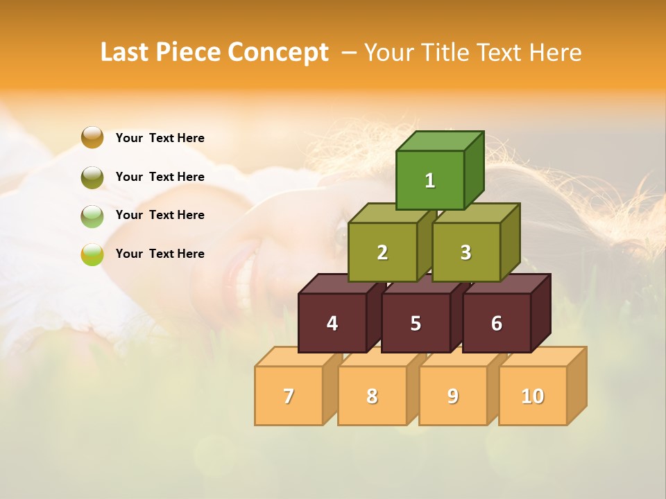 A Beautiful Young Woman Laying In The Grass PowerPoint Template