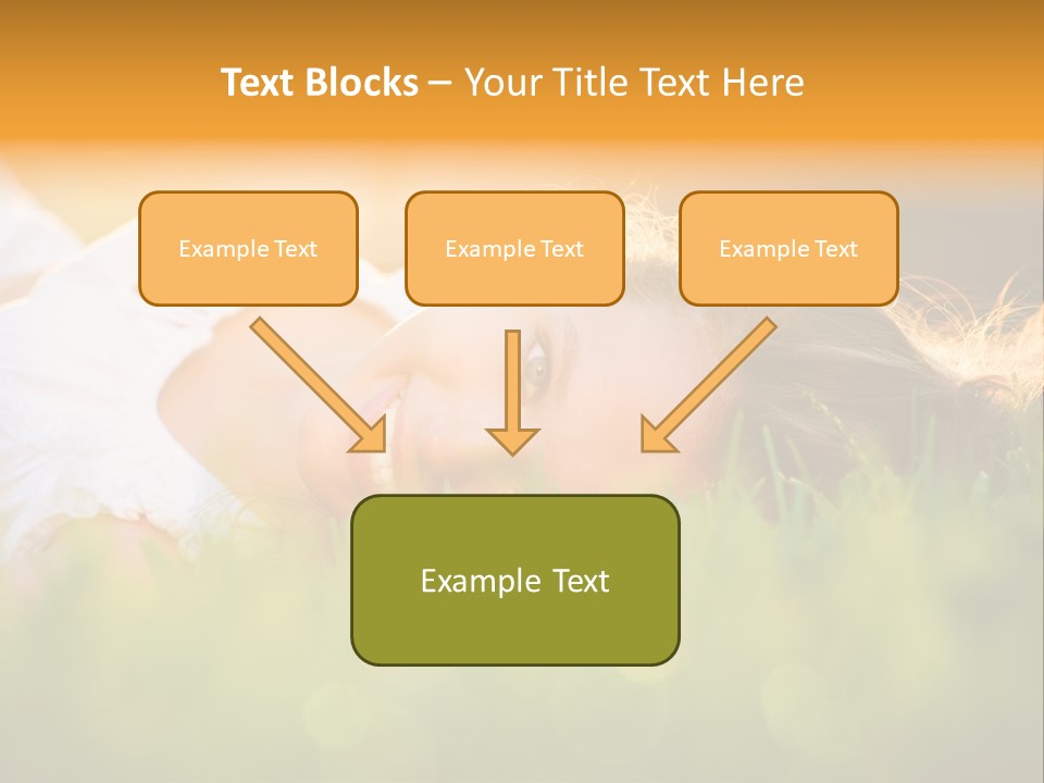 A Beautiful Young Woman Laying In The Grass PowerPoint Template