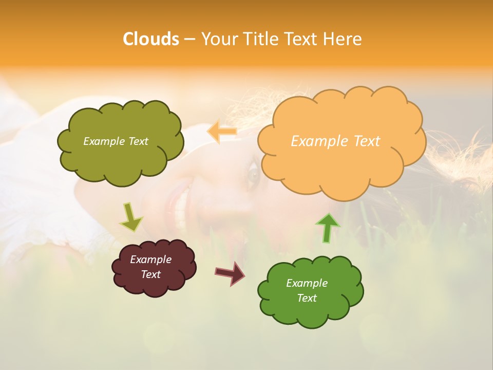 A Beautiful Young Woman Laying In The Grass PowerPoint Template