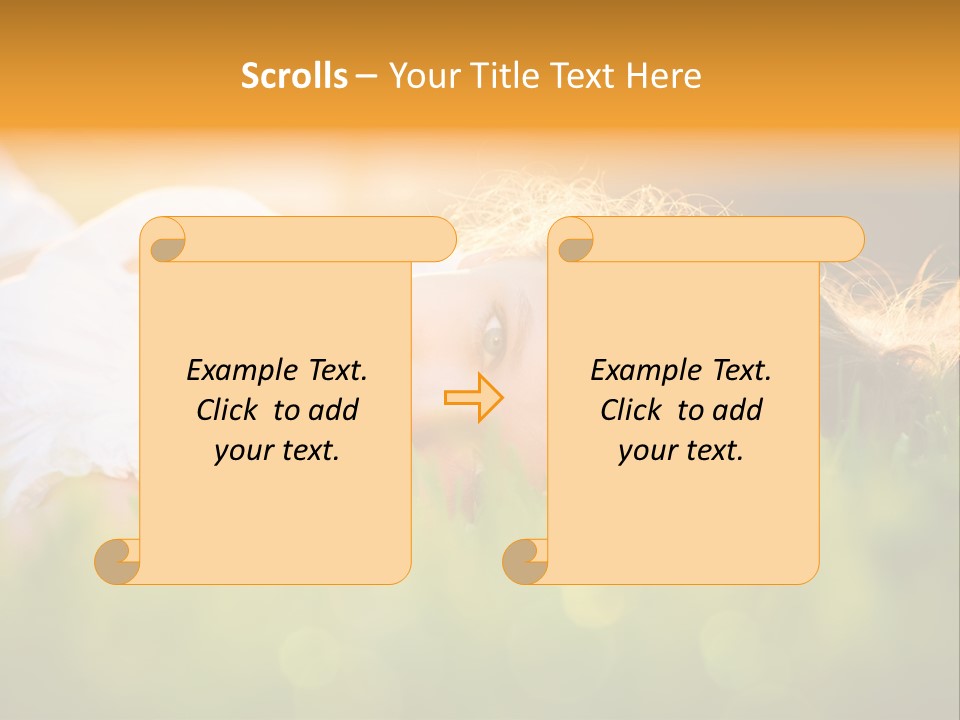 A Beautiful Young Woman Laying In The Grass PowerPoint Template