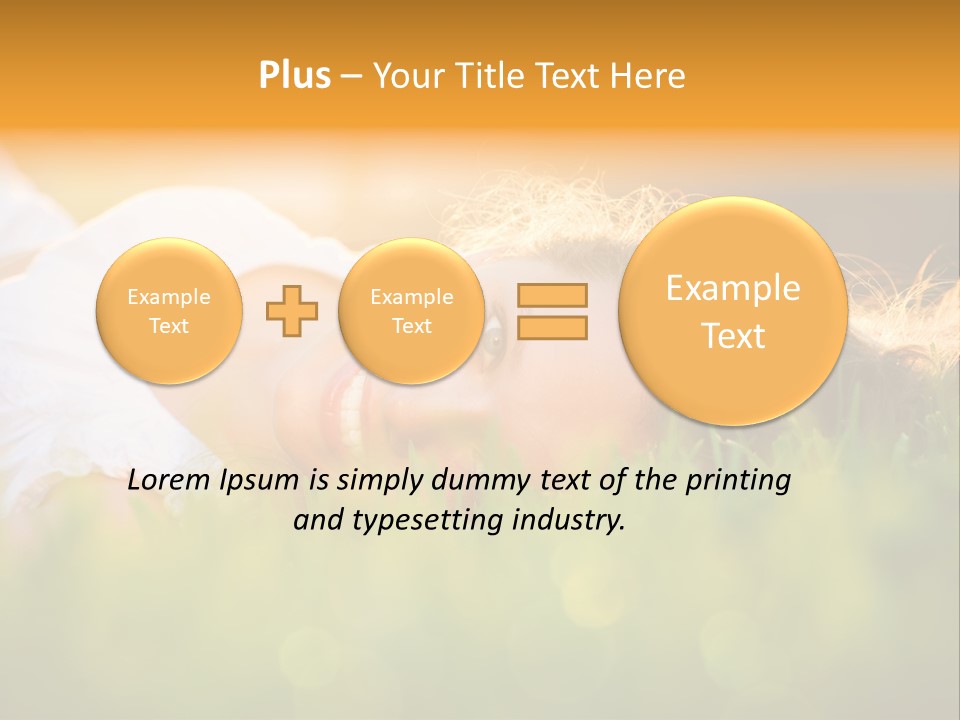 A Beautiful Young Woman Laying In The Grass PowerPoint Template