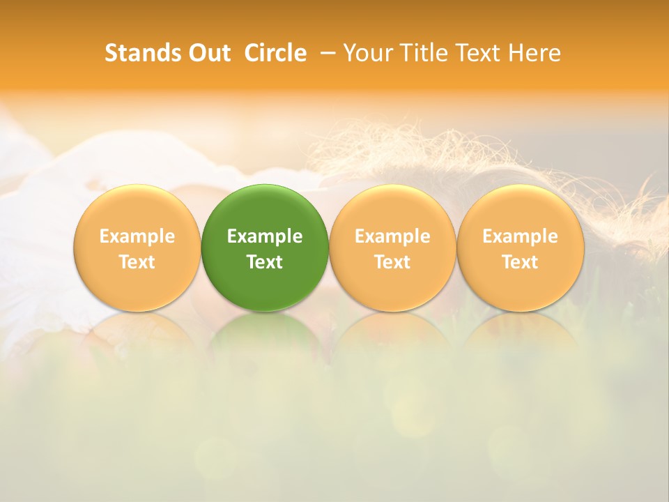 A Beautiful Young Woman Laying In The Grass PowerPoint Template