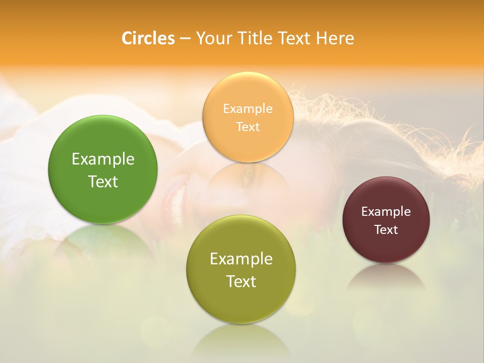 A Beautiful Young Woman Laying In The Grass PowerPoint Template