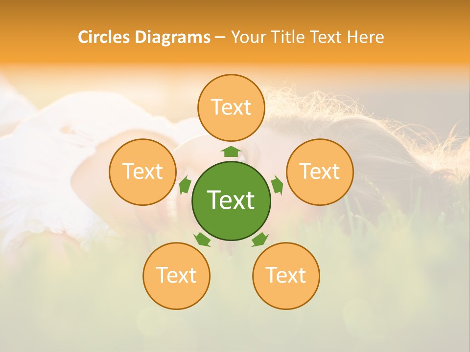 A Beautiful Young Woman Laying In The Grass PowerPoint Template