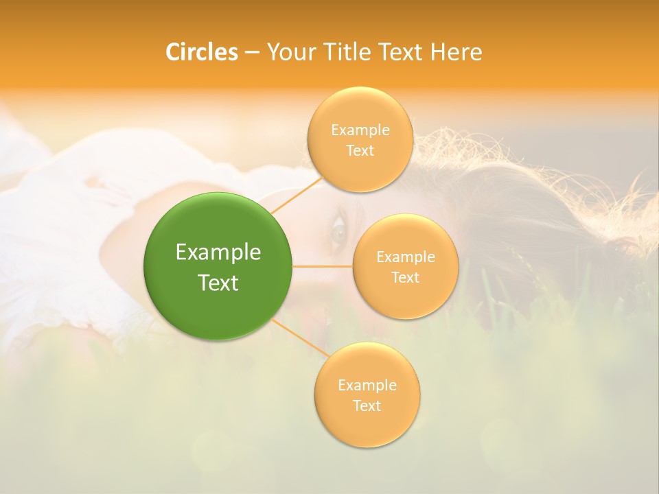 A Beautiful Young Woman Laying In The Grass PowerPoint Template