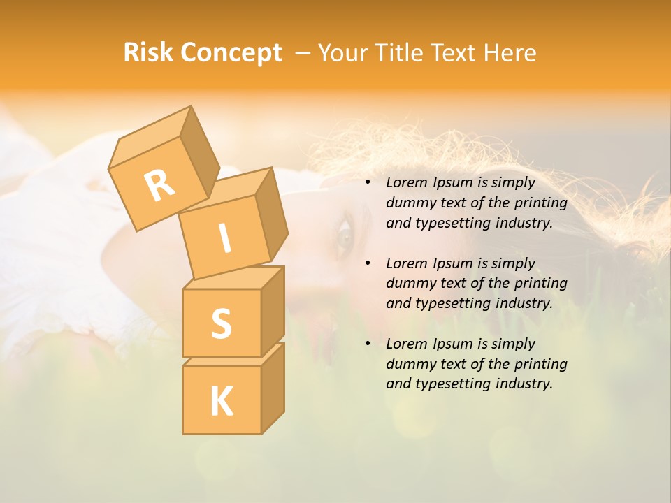 A Beautiful Young Woman Laying In The Grass PowerPoint Template