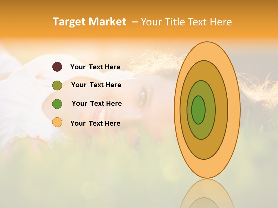 A Beautiful Young Woman Laying In The Grass PowerPoint Template