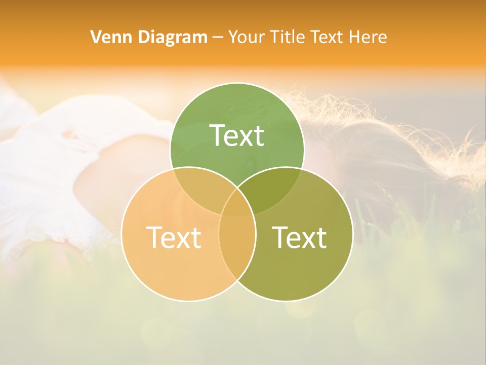 A Beautiful Young Woman Laying In The Grass PowerPoint Template