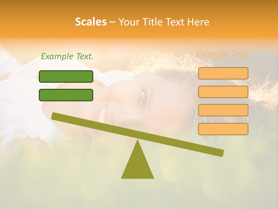 A Beautiful Young Woman Laying In The Grass PowerPoint Template