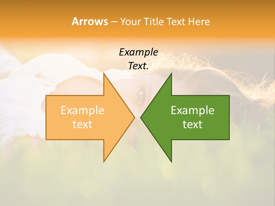 A Beautiful Young Woman Laying In The Grass PowerPoint Template