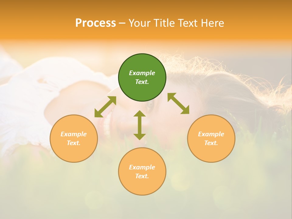 A Beautiful Young Woman Laying In The Grass PowerPoint Template