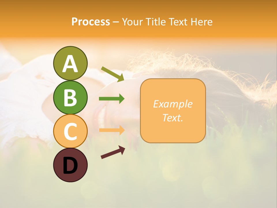 A Beautiful Young Woman Laying In The Grass PowerPoint Template