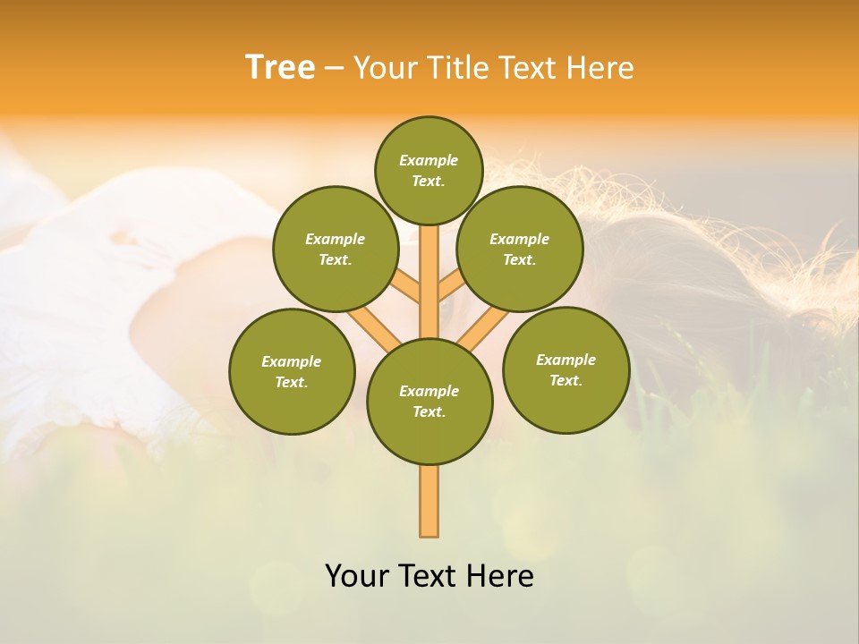 A Beautiful Young Woman Laying In The Grass PowerPoint Template