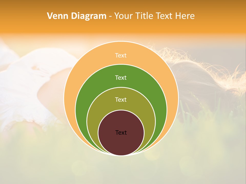 A Beautiful Young Woman Laying In The Grass PowerPoint Template