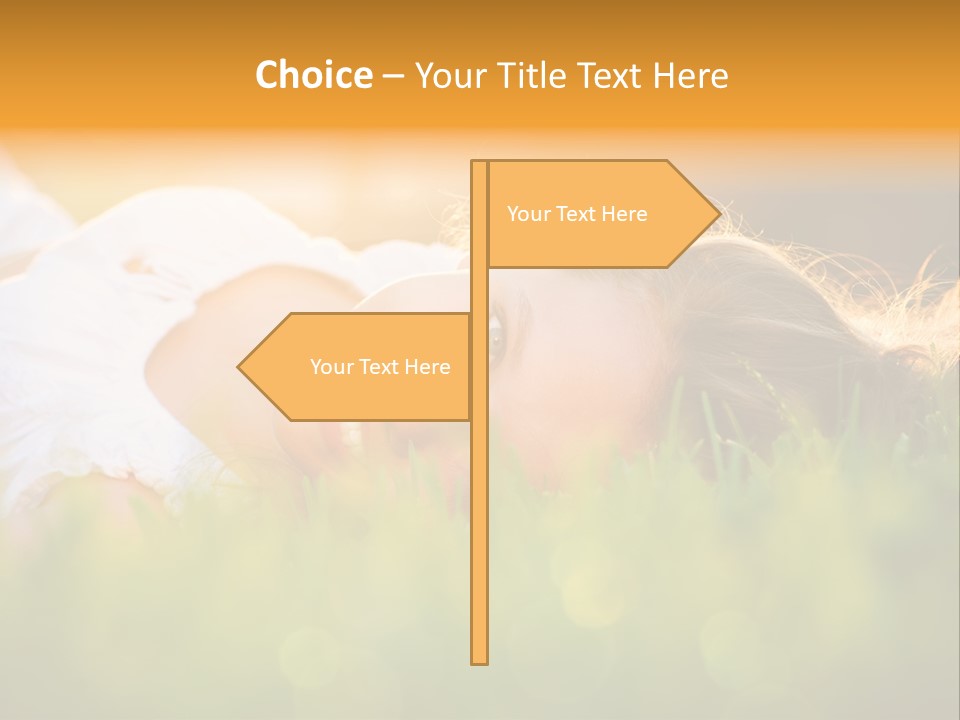 A Beautiful Young Woman Laying In The Grass PowerPoint Template