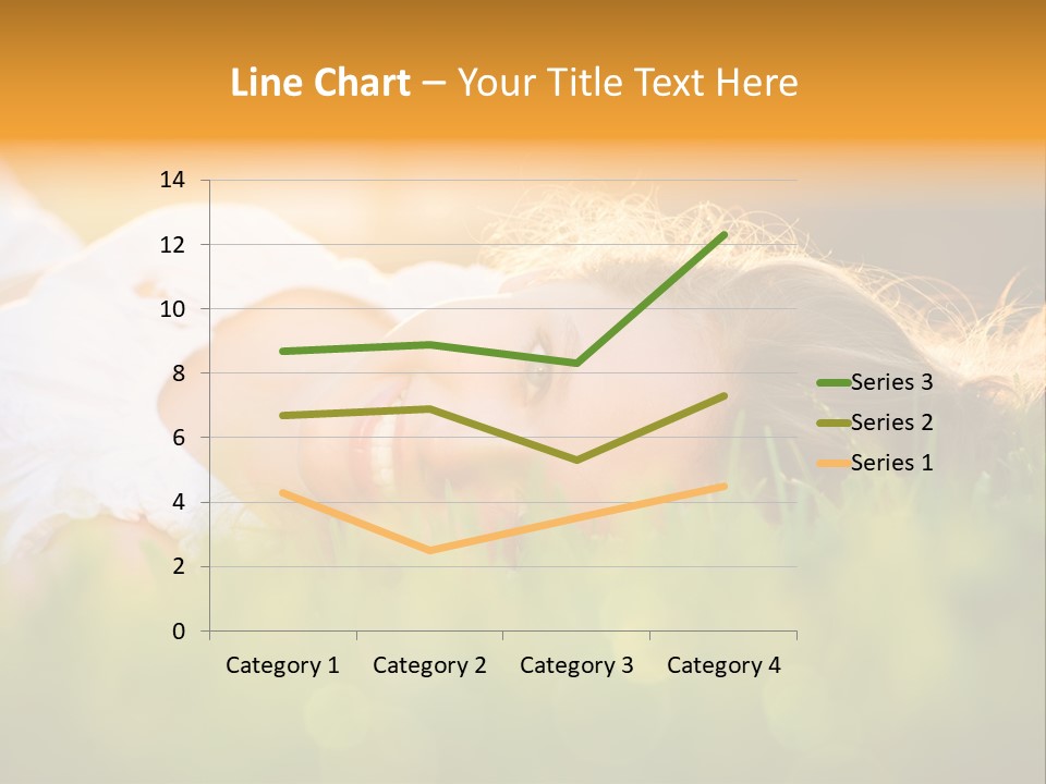 A Beautiful Young Woman Laying In The Grass PowerPoint Template