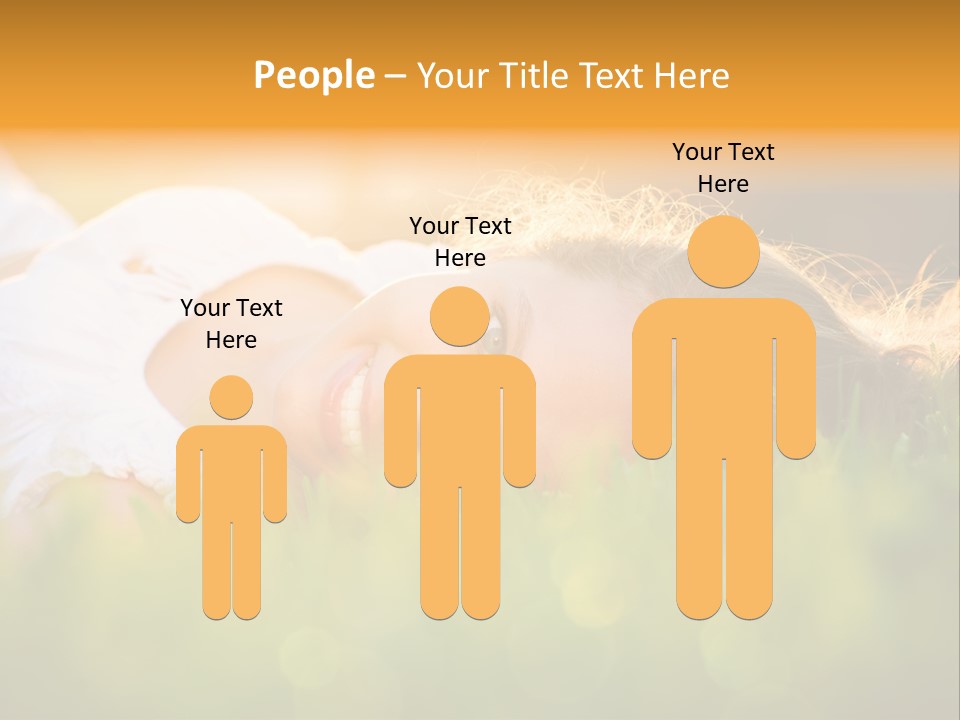 A Beautiful Young Woman Laying In The Grass PowerPoint Template