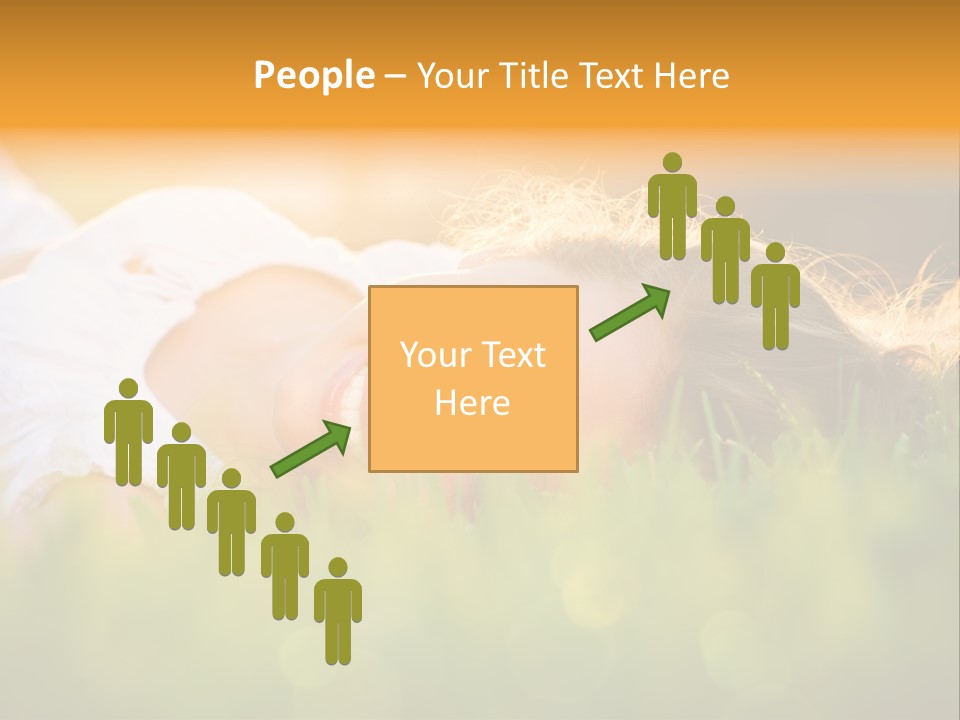 A Beautiful Young Woman Laying In The Grass PowerPoint Template