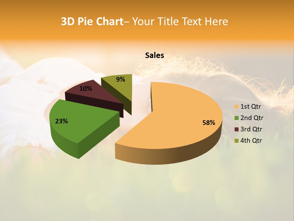 A Beautiful Young Woman Laying In The Grass PowerPoint Template