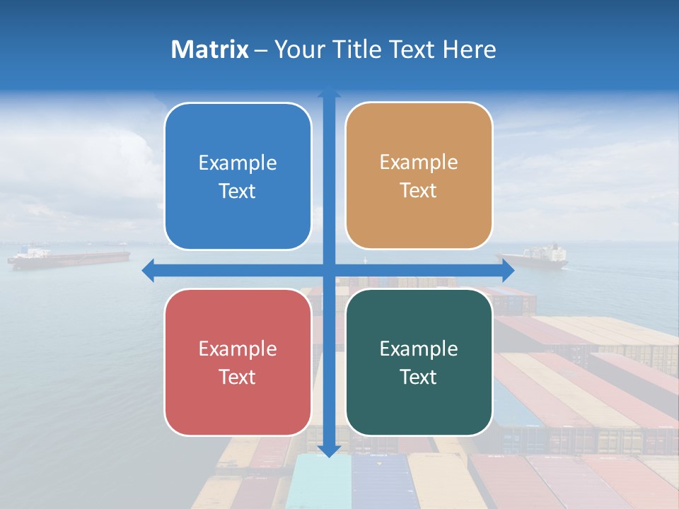 A Large Cargo Ship In The Middle Of The Ocean PowerPoint Template