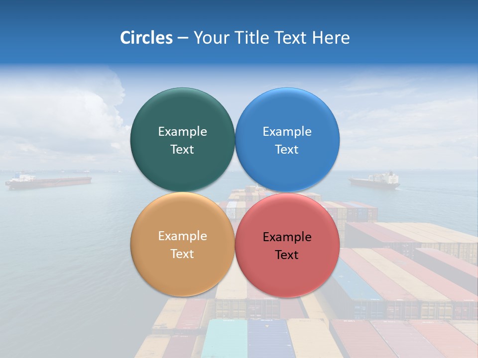 A Large Cargo Ship In The Middle Of The Ocean PowerPoint Template