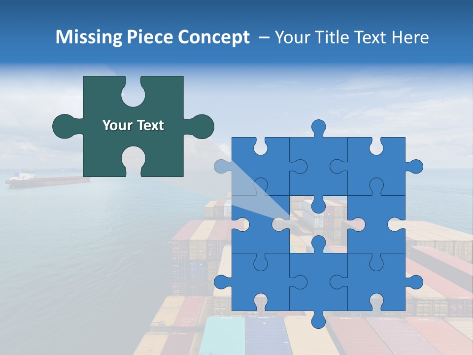 A Large Cargo Ship In The Middle Of The Ocean PowerPoint Template