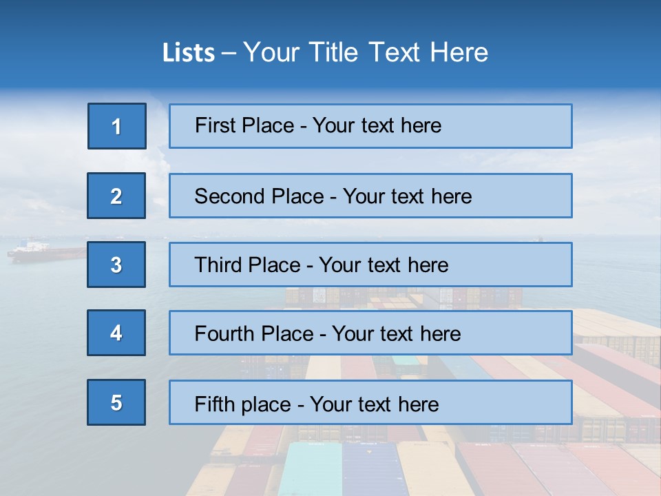 A Large Cargo Ship In The Middle Of The Ocean PowerPoint Template