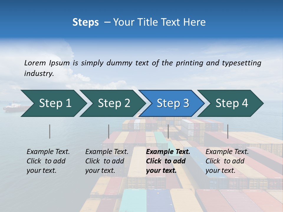 A Large Cargo Ship In The Middle Of The Ocean PowerPoint Template
