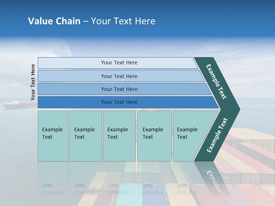 A Large Cargo Ship In The Middle Of The Ocean PowerPoint Template
