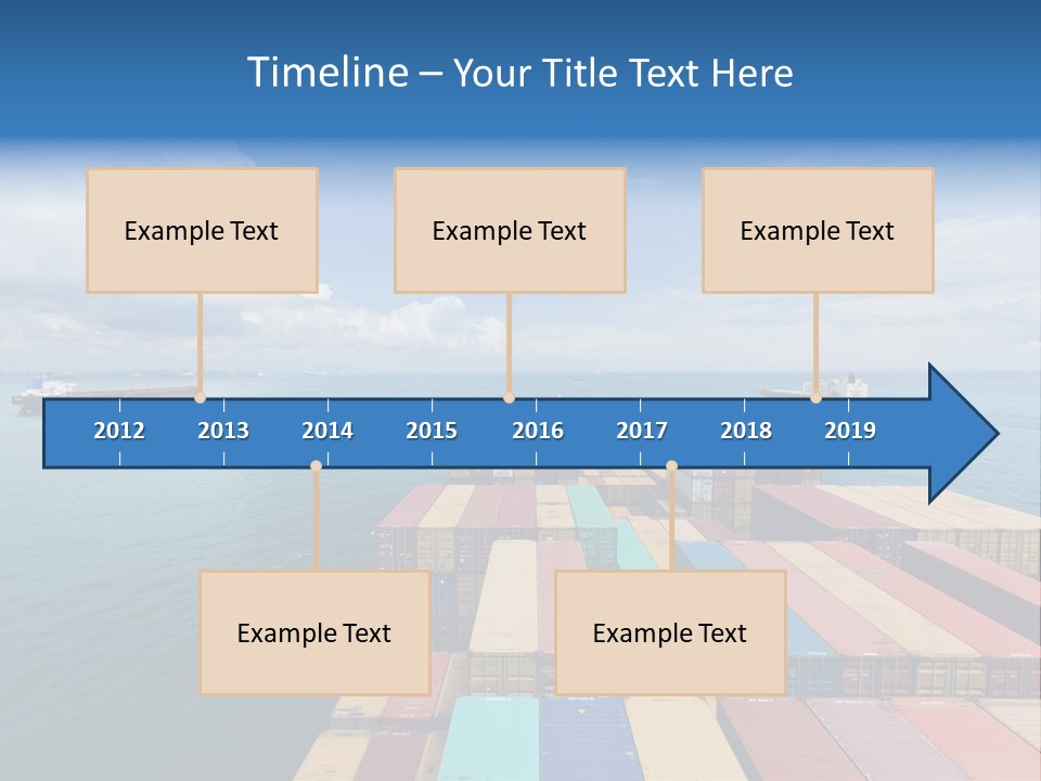 A Large Cargo Ship In The Middle Of The Ocean PowerPoint Template